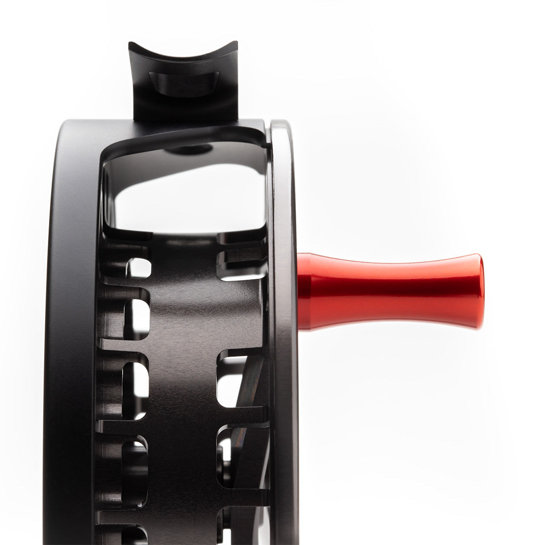 LAMSON Fly Fishing Purist II Spool Tribute handle zoomed side view