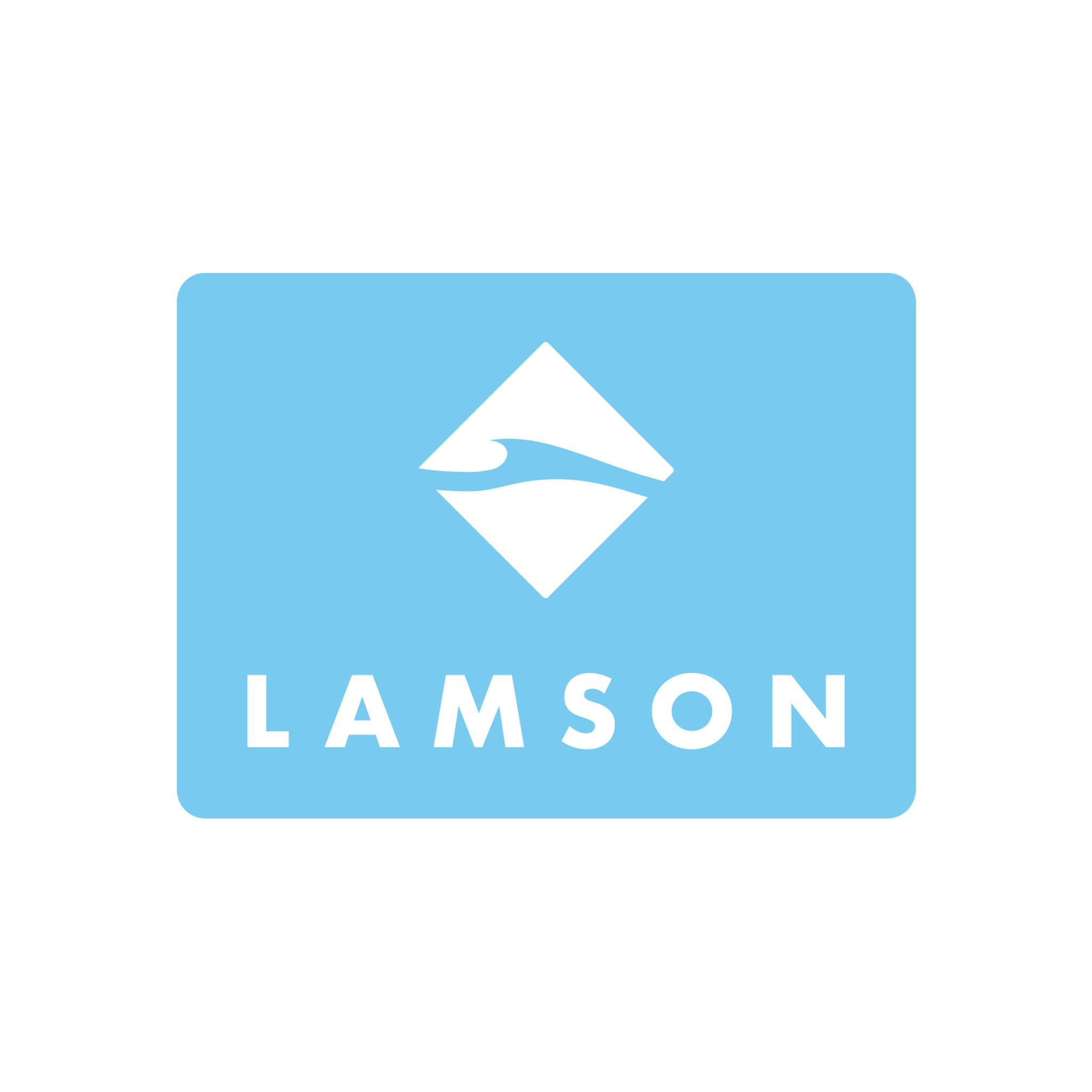 Rectangle Sticker LAMSON Light Blue and White