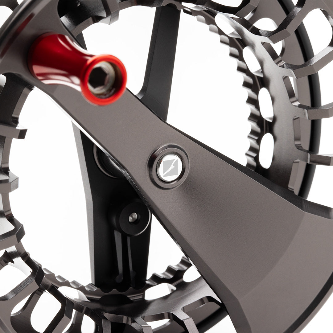 LAMSON Fly Fishing Purist II Spool -3+ Reel Tribute drag knoob close up view