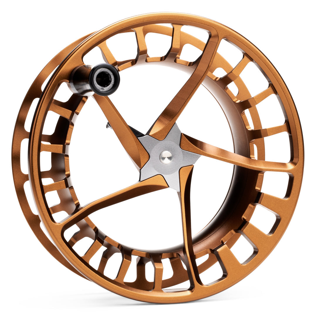 LAMSON Fly Fishing Litespeed F Spool Reels -3+ Spool Whiskey handle view