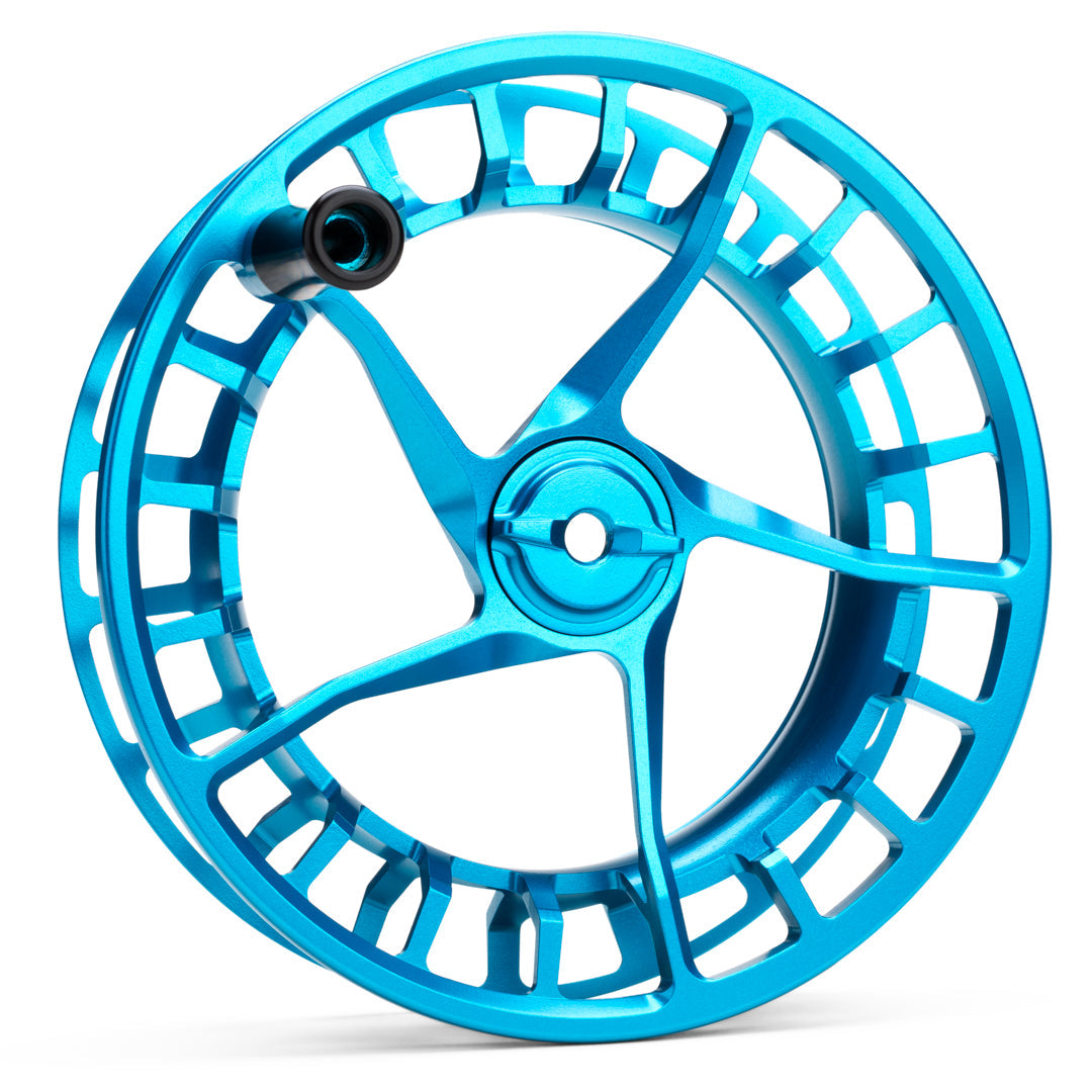 LAMSON Litespeed M Spool Reels 8 Spool Ultramarine handle view